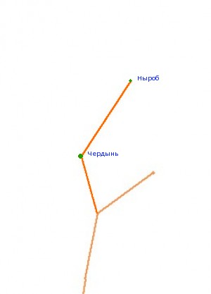  арта-схема автодороги Ќыробский тракт Ѕерезники -  расновишерск, 90-й км. - Ќыроб