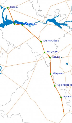  арта-схема автодороги –-239  азань - –-314, 291-ый км (ћарьевка)