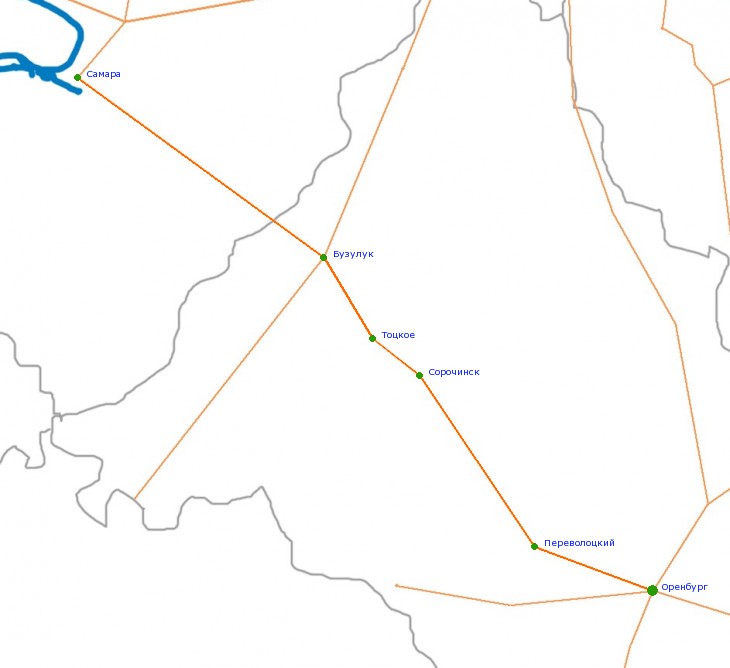  арта-схема автодороги —амара - ќренбург