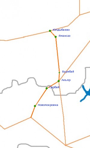  арта-схема автодороги ёлдыбаево - –-336, 239-ый км.